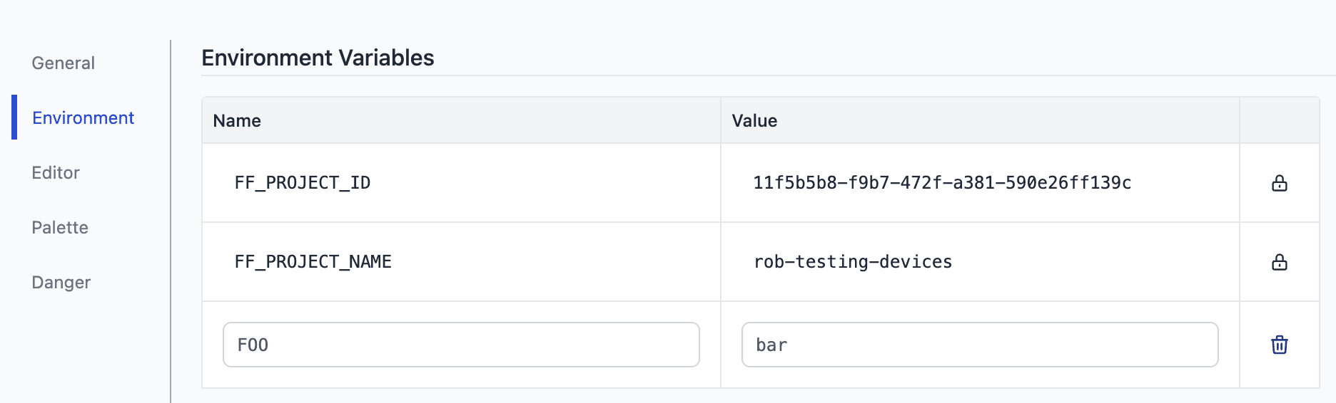 "Setting a environment variable in FlowFuse"
